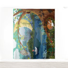 Reverse Idyllic Riverside Wildlife Illustration