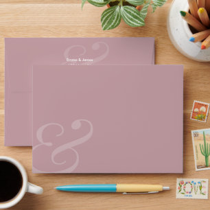 REVERSE Mauve Ampersand Wedding Return Address Envelope