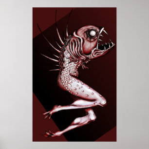 Reverse mermaid drawing art print