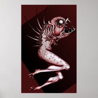 Reverse mermaid drawing art print