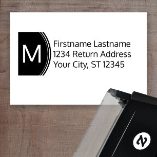 Reverse Name and Return Address with Monogram Self-inking Stamp