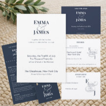 Reverse Navy Ampersand Wedding | Save the Date