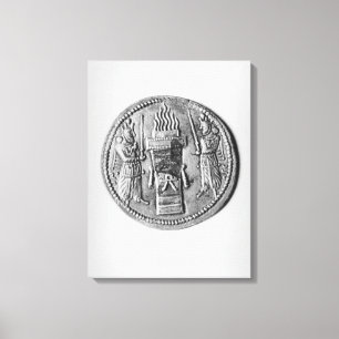 Reverse of a coin of Shapur II Canvas Print