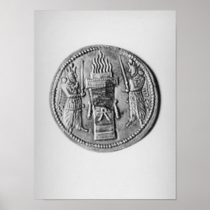 Reverse of a coin of Shapur II Poster