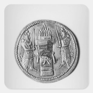Reverse of a coin of Shapur II Square Sticker