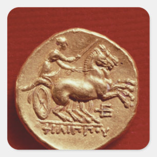 Reverse of a stater of Philip II  of Macedonia Square Sticker