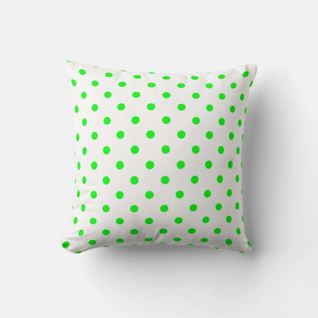Reverse Pattern Green and White Dot on a Pillow (Front)