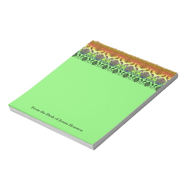 REVERSE RAINBOW FADE: Blue, Red, Gold, Orange Notepad (Rotated)