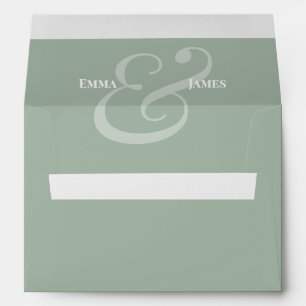 REVERSE Sage Ampersand Wedding Return Address Envelope