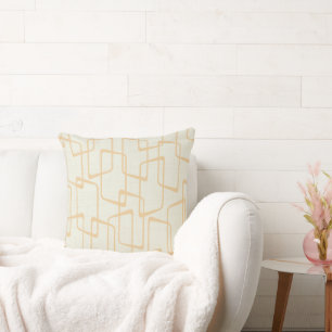 Reverse Soft Gold Retro Geometric Pattern Cushion