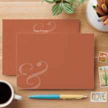 REVERSE Terrac Ampersand Wedding Return Address |