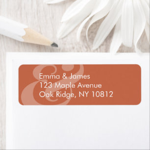 Reverse Terracot Wedding Return Address Centred