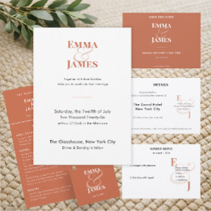 Reverse Terracotta Ampersand Wedding Save the Date