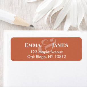 Reverse Terracotta Wedding Return Address Header