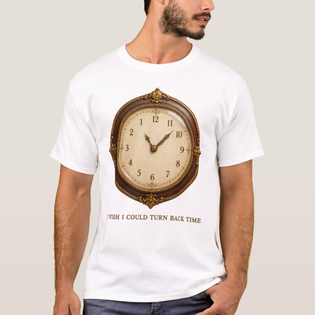 Reverse Time Nostalgia Clock T-Shirt (Front)