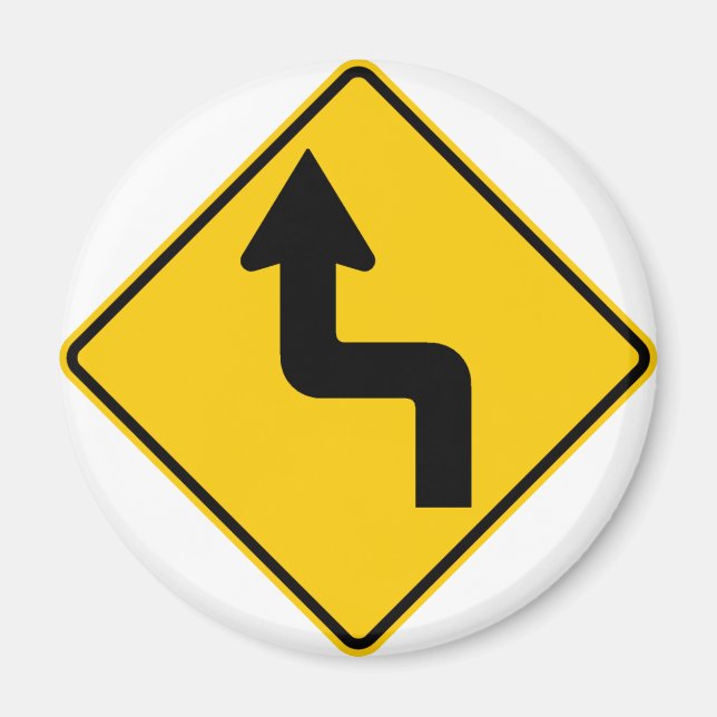Reverse Turn (Left) Highway Sign Magnet (Front)