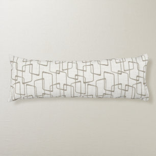 Reverse Warm Grey Retro Geometric Pattern Body Cushion