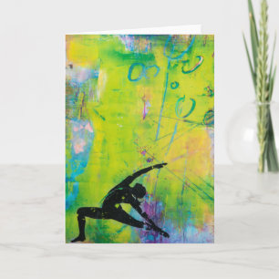 Reverse Warrior Yoga Girl Greeting Card