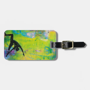 Reverse Warrior Yoga Girl Luggage Tag