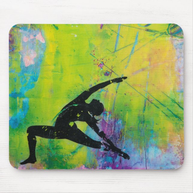 Reverse Warrior Yoga Girl Mousepad (Front)