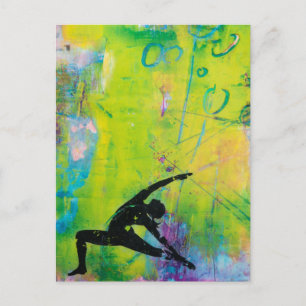 Reverse Warrior Yoga Girl Postcard