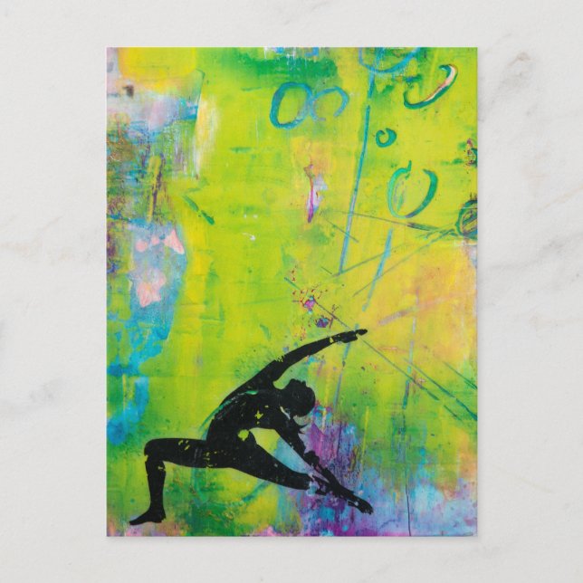 Reverse Warrior Yoga Girl Postcard (Front)