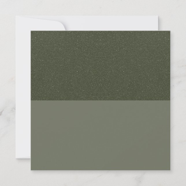 Reversed Horizontal Moss Green Flat Thank You Card (Front)