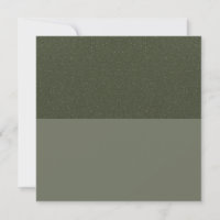 Reversed Horizontal Moss Green Flat Thank You Card