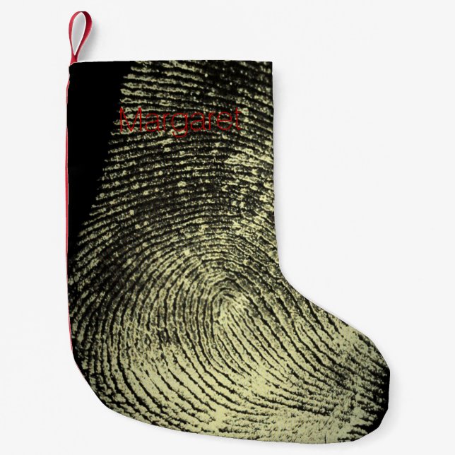 Reversed Loop Fingerprint Small Christmas Stocking (Front)