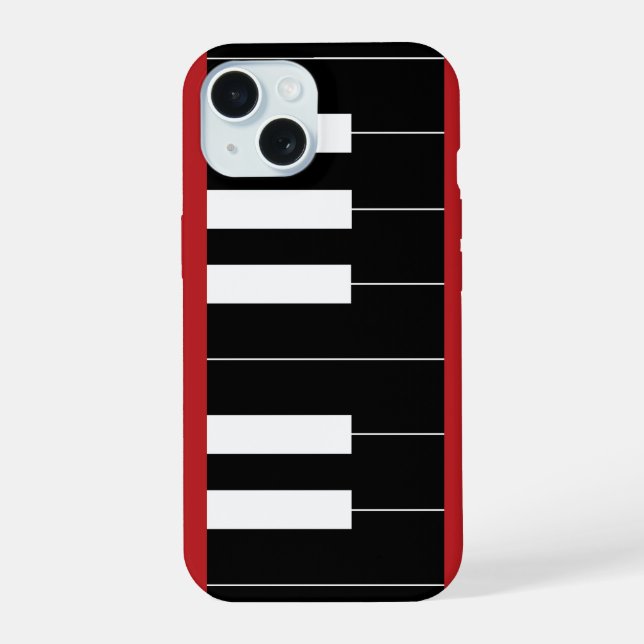 Reversed Piano Keys iPhone 15 Case (Back)