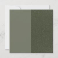 Reversed Split Moss Green Flat Thank You Card