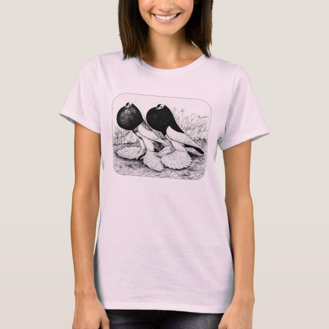 Reversewing Pouter Pigeons T-Shirt (Front)