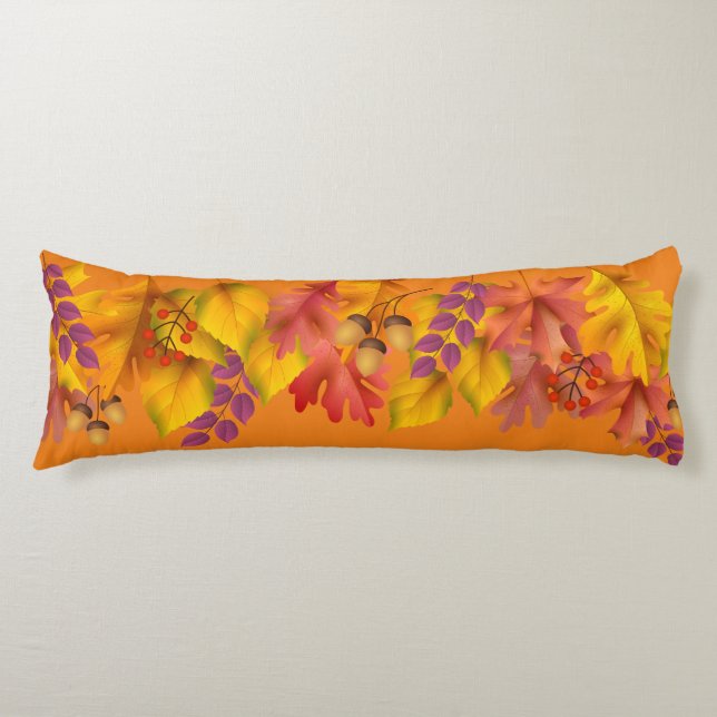 Reversible Autumn Fall Leaves Body Cushion (Front)