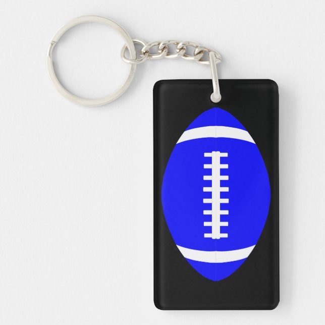 Reversible Blue & Black Football Coach or Player Key Ring (Front)