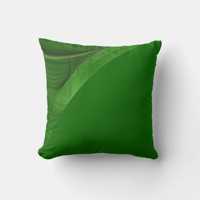 Reversible Bright Grass Green Fractal Pillow (Front)