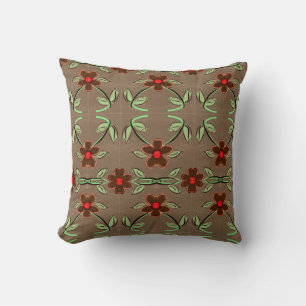 Reversible Brown And Cream Throw Pillow