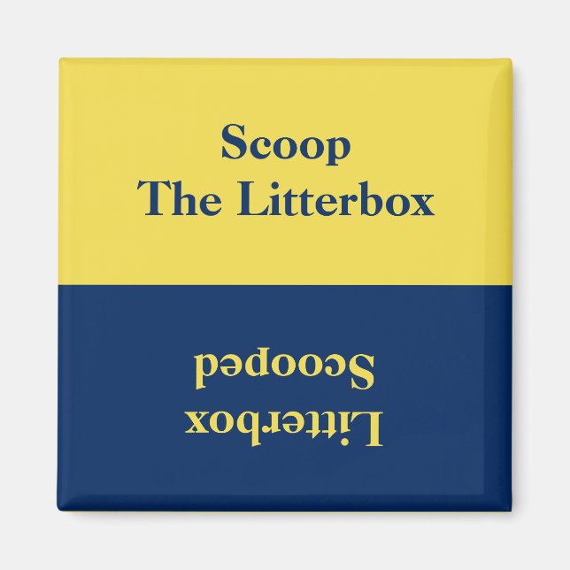 Reversible Cat Litter Box Reminder Magnet (Front)