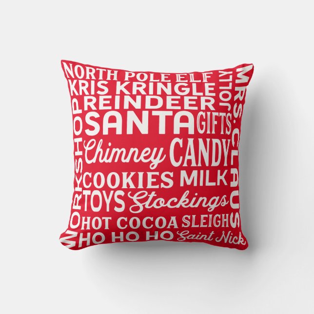 Reversible Christmas Eve Words Cushion (Front)