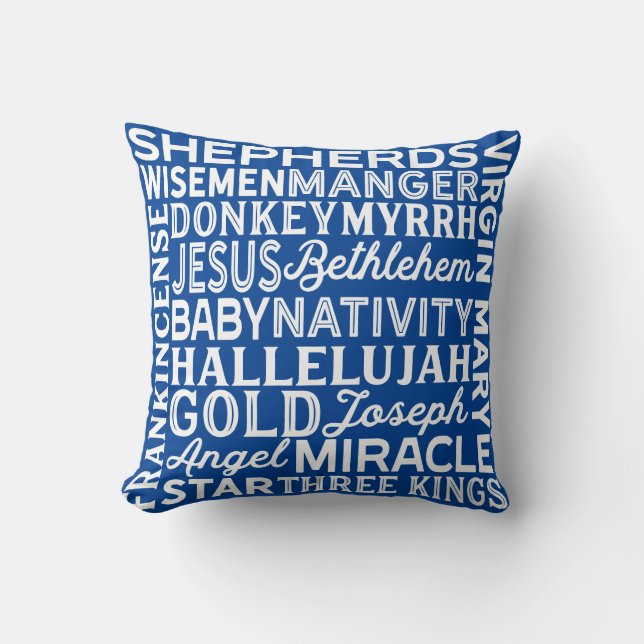 Reversible Christmas Words Cushion (Front)