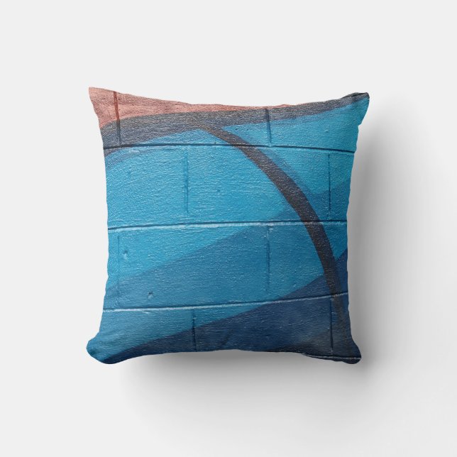 Reversible Colourful Abstract Graffiti on a Pillow (Front)