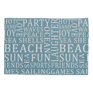 Reversible Custom Colour Beach House pillowcases