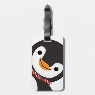 Reversible Cute Penguin With Scarf and Sign Luggage Tag