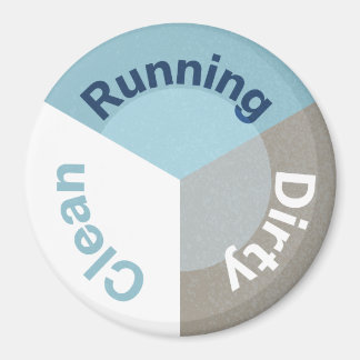 Reversible Dishwasher Running Clean Dirty Blue Magnet