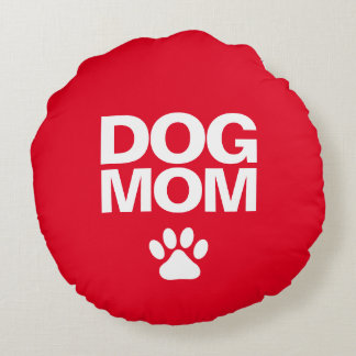 Reversible Dog MOM Round Cushion