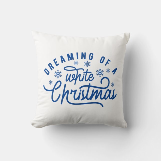 Reversible Dreaming Of A White Christmas Cushion (Front)