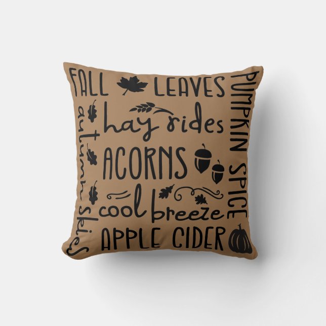 Reversible Fall Words Cushion (Front)