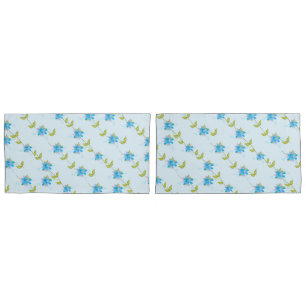 Reversible Floral Blues Pillowcase