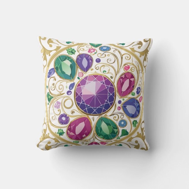 Reversible Gem Boho Pillow  (Front)