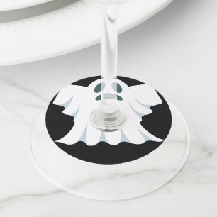 Reversible Ghost Halloween Pattern Wine Glass Tag