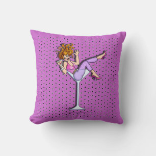 REVERSIBLE Girl in a Martini Glass (Lil Red) Ameri Cushion